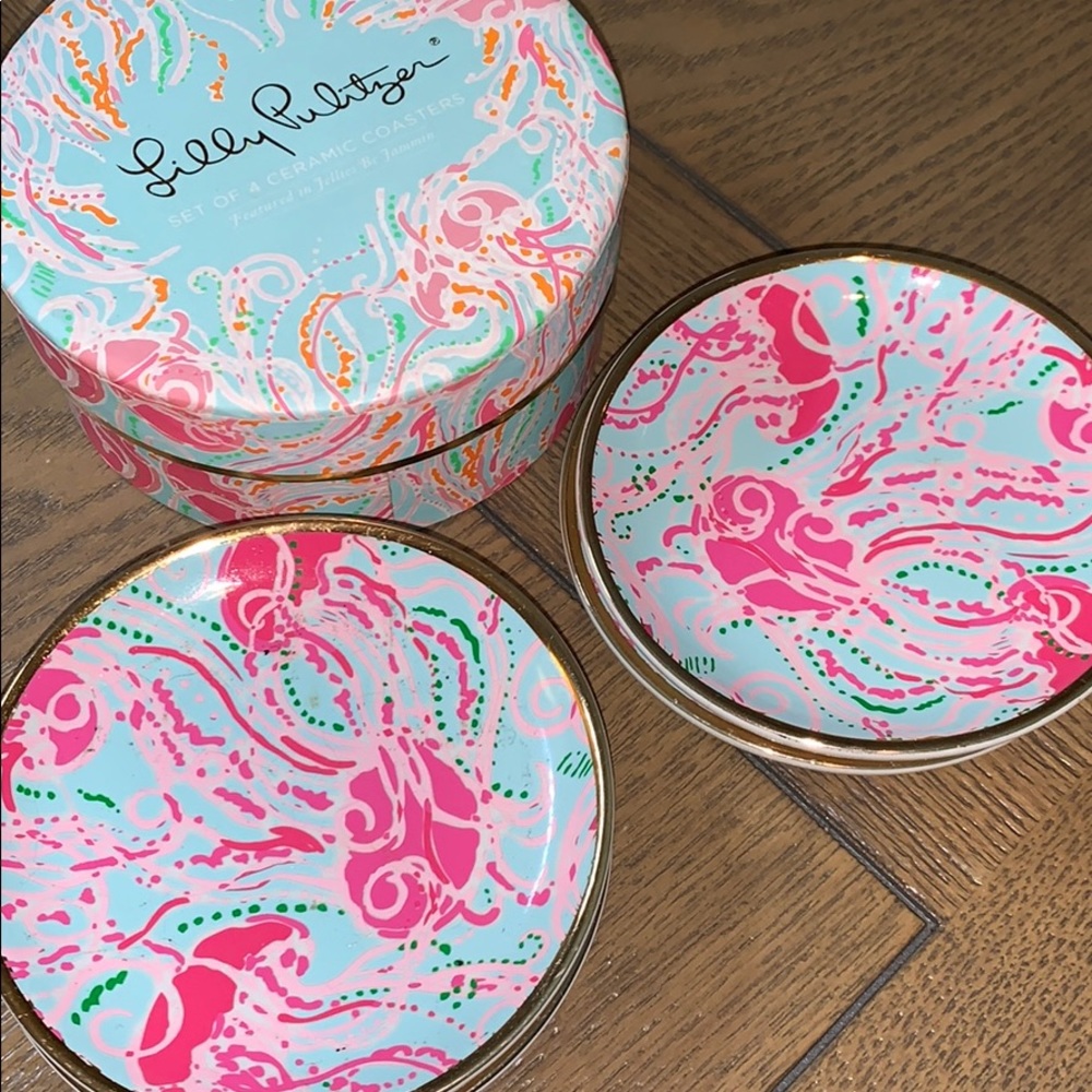 Lilly Pulitzer Set of 4 Coasters Jellies Be Jammin